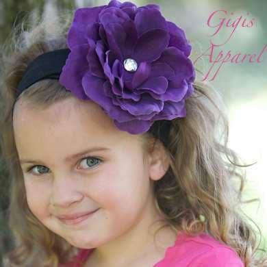 【-60％再下】Gigis ジジス お花の帽子が有名なジジス フラワーコットンヘアバンド Black_9（Purple Diva） 0-2歳/2-5歳