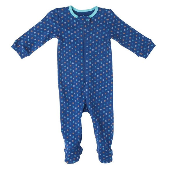 【70％再下】HOLLY'S ホリーズ 13AW Bodysuit w feet L/S Multi NAVY 足つき長袖ロンパース 70-80/90