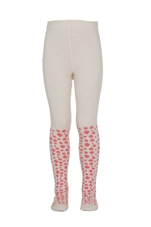 【-60%】POPUPSHOP ポップアップショップ Rose Leopards ローズレオパード タイツ オーガニックコットン混紡 0-1/-/-/