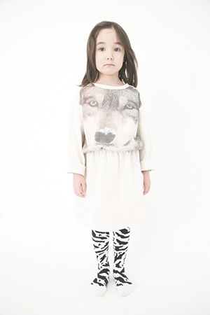 【-60％】POPUPSHOP ポップアップショップ  Stocking Tiger  ホワイトタイガー タイツ オーガニックコットン混紡 0-1/-/4-5/6-8