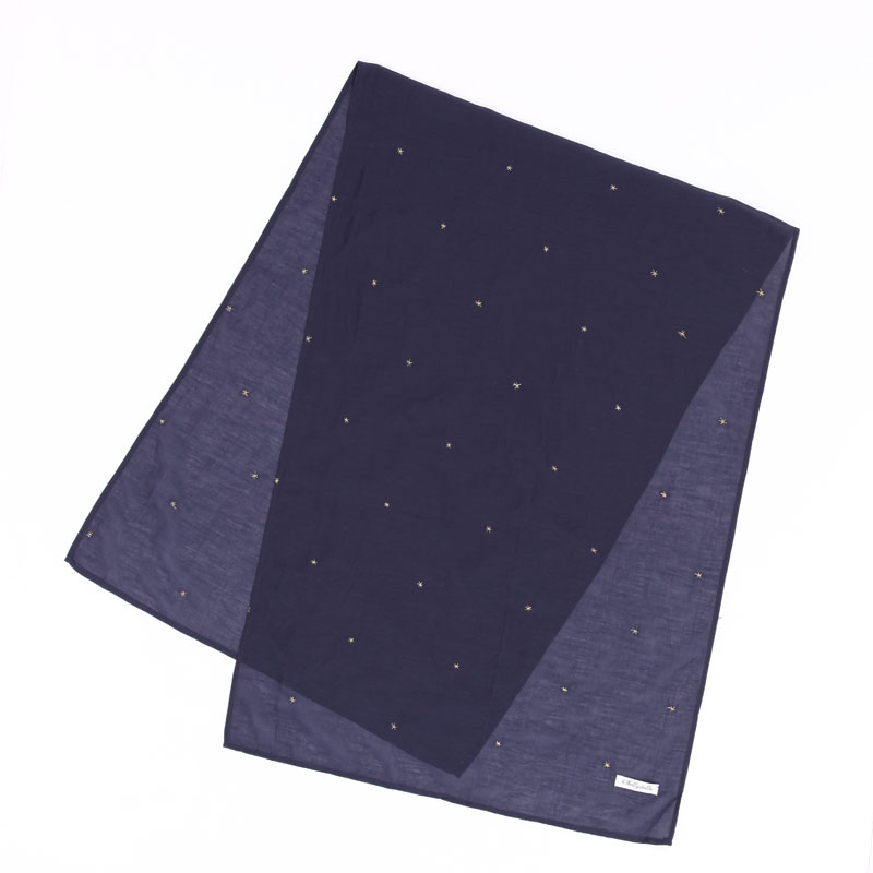 [60%OFF] Nellystella ネリーステラ 12AW Blake Scarf Star Embroidery  シルク混 スター刺繍 大判スカーフ 52×145cm