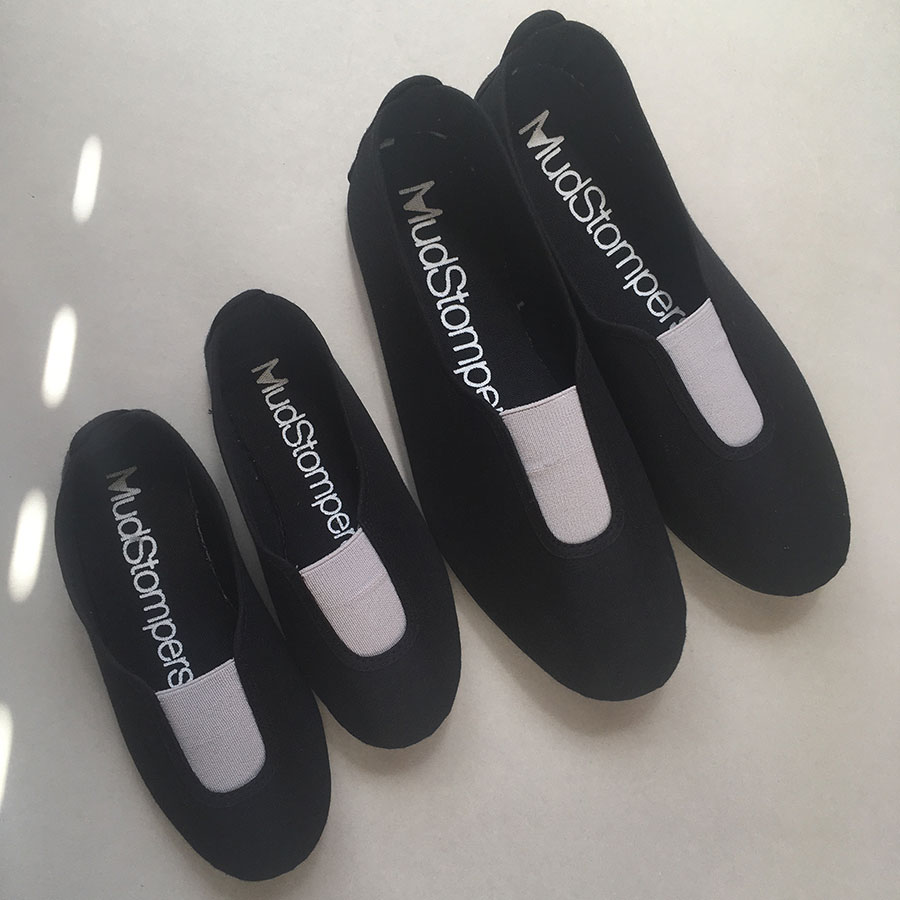 La Cadena GIMNASIA - Panel Slip On Black / Beige 上履き 22.5-24cm