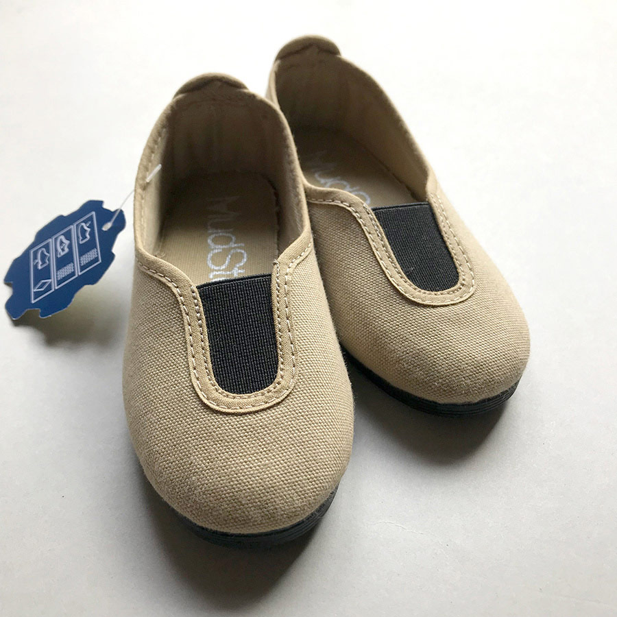 La Cadena GIMNASIA - Panel Slip On Beige / Black 上履き 11.5-18.5cm