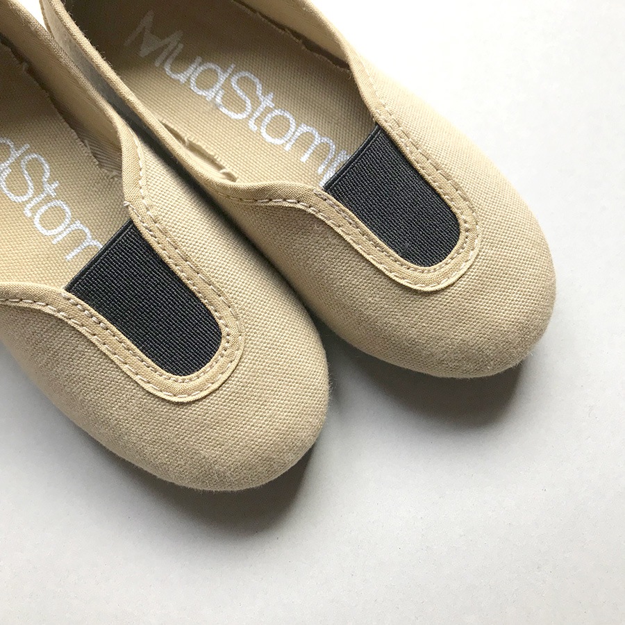 La Cadena GIMNASIA - Panel Slip On Beige / Black 上履き 11.5-18.5cm