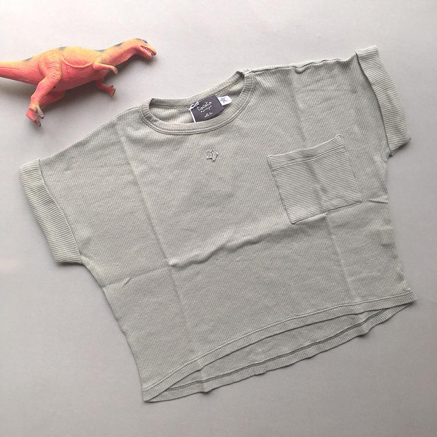 60%OFFス ペインから tocoto vintage  [※1 クリックポスト可] OVERSIZE COTTON-LINEN T-SHIRT  グリーン -/100-110/-