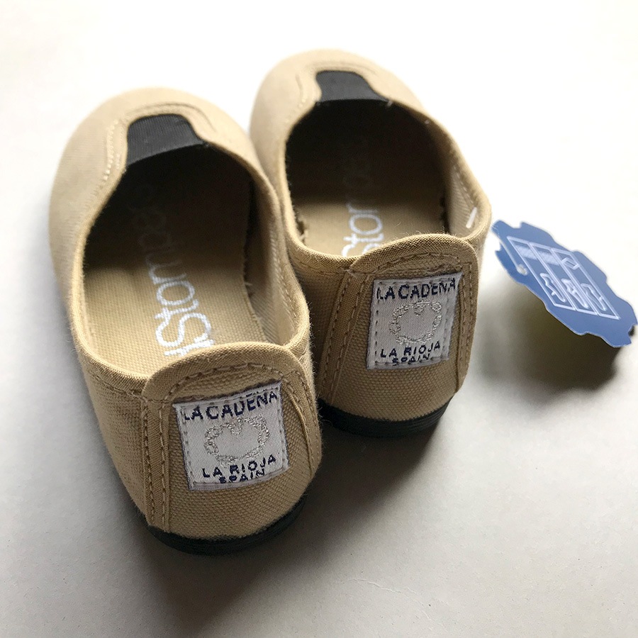 La Cadena GIMNASIA - Panel Slip On  Beige / Black 上履き 22.5-24cm