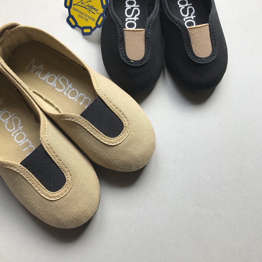 La Cadena GIMNASIA - Panel Slip On  Beige / Black 上履き 22.5-24cm