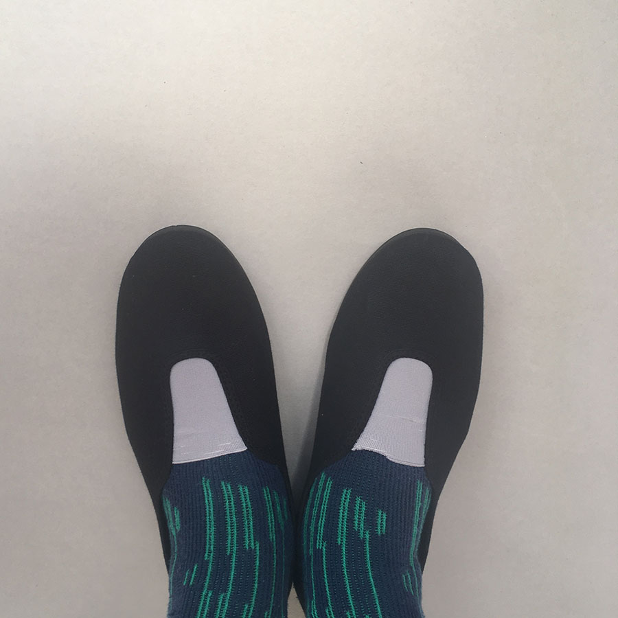 La Cadena GIMNASIA - Panel Slip On  Beige / Black 上履き 22.5-24cm