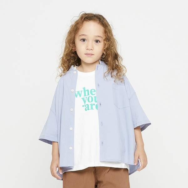 [60%OFF] FOV  ワッシャーブロード半袖シャツ  S（90-100相当）/M(110-120)/L(130-140)/XL(150-160)