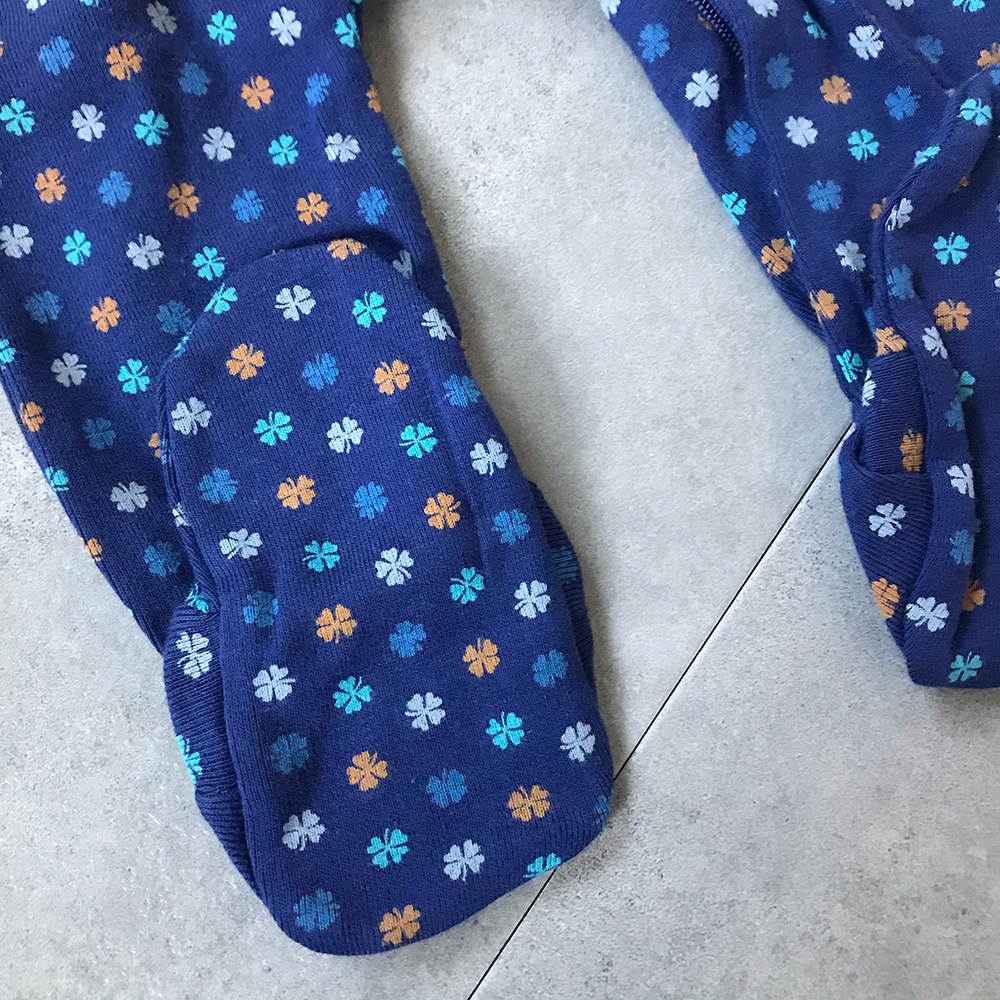 【70％再下】HOLLY'S ホリーズ 13AW Bodysuit w feet L/S Multi NAVY 足つき長袖ロンパース 70-80/90