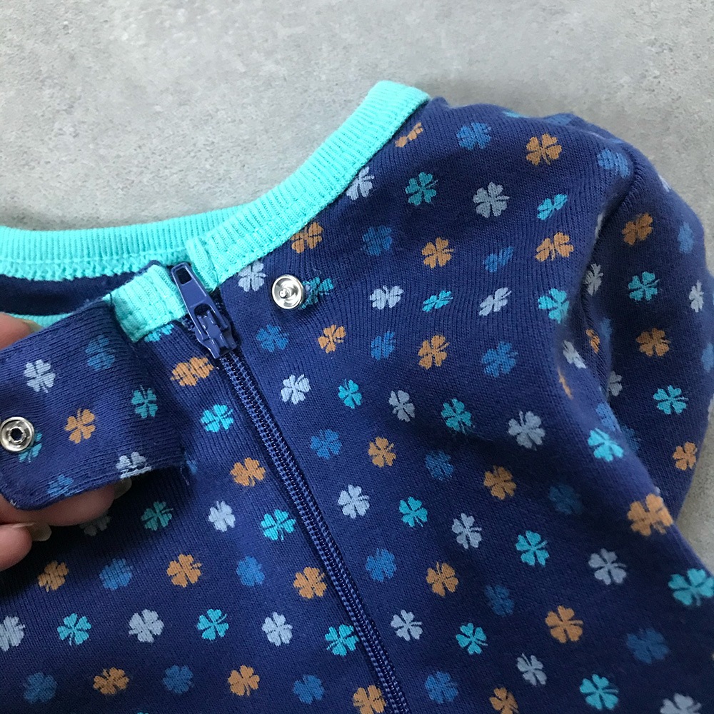 【70％再下】HOLLY'S ホリーズ 13AW Bodysuit w feet L/S Multi NAVY 足つき長袖ロンパース 70-80/90