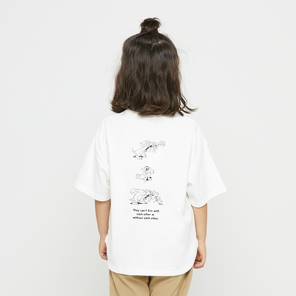 ● FOV. TOM＆JERRY 6分袖丈 天竺Tシャツ  S（90-100相当）/M(110-120)/L(130-140)/XL(150-160)