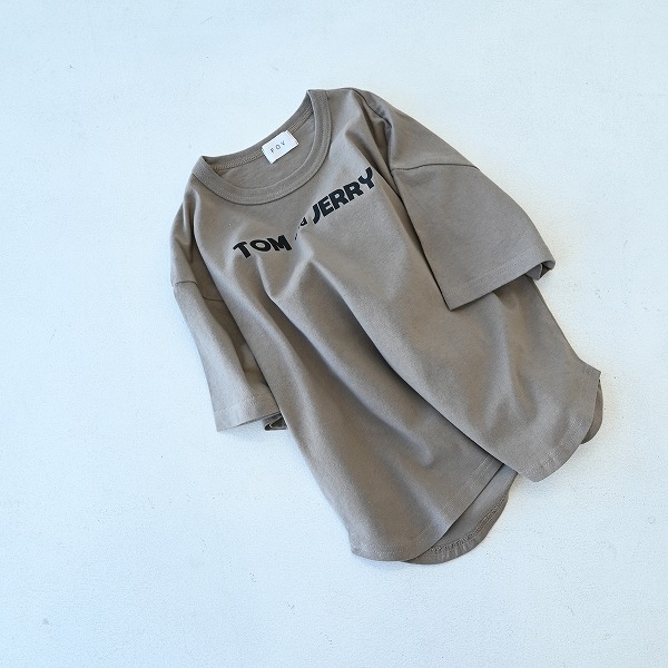 ● FOV. TOM＆JERRY 6分袖丈 天竺Tシャツ  S（90-100相当）/M(110-120)/L(130-140)/XL(150-160)