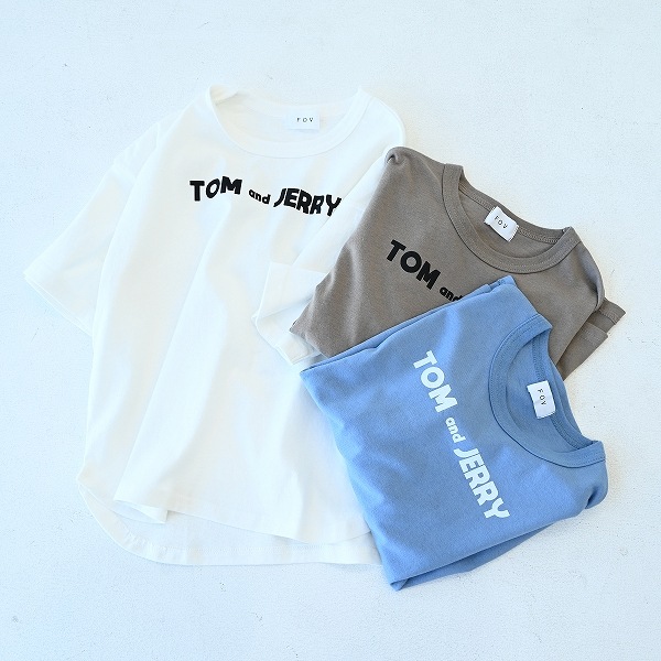 ● FOV. TOM＆JERRY 6分袖丈 天竺Tシャツ  S（90-100相当）/M(110-120)/L(130-140)/XL(150-160)