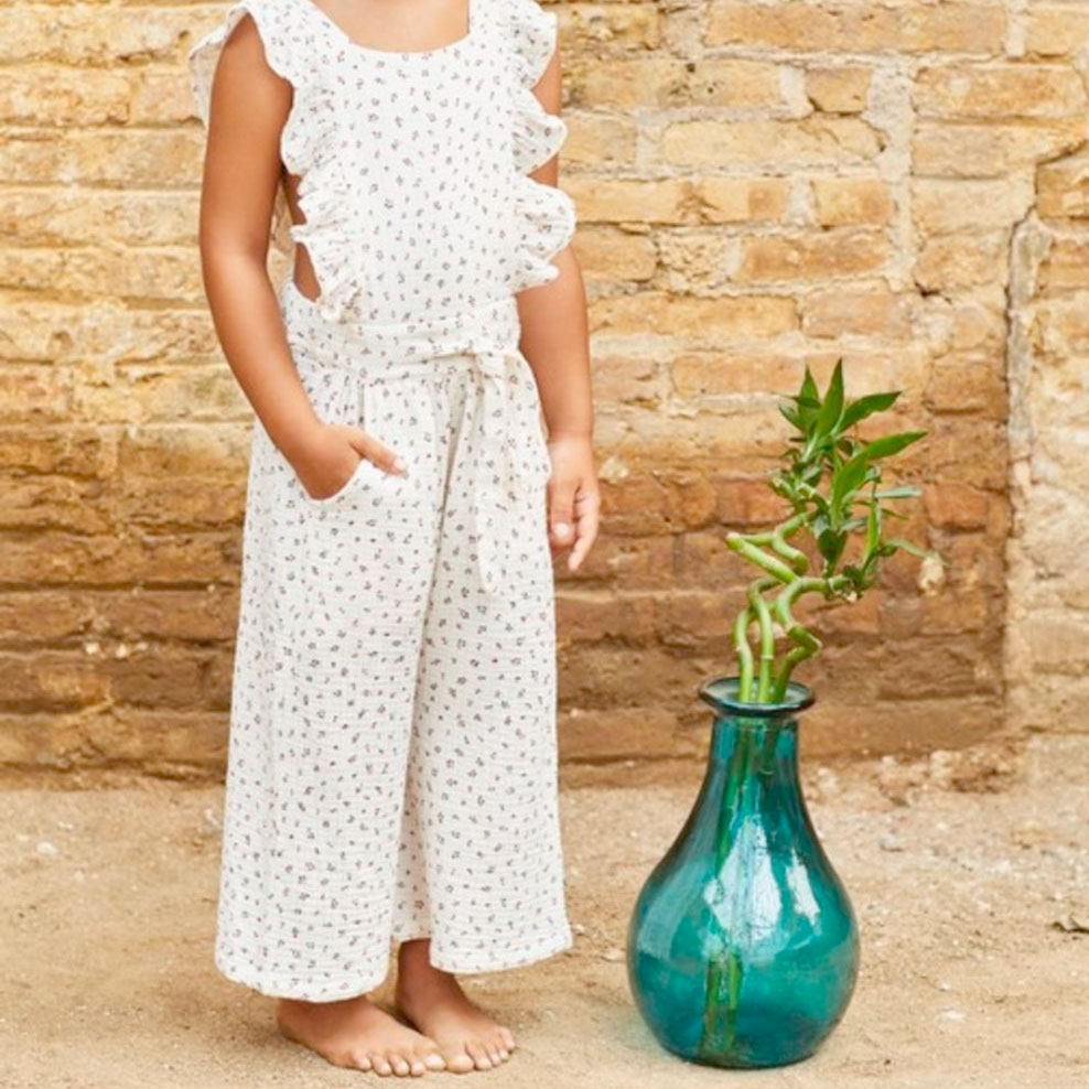 [50%OFF] From spain MY LITTLE COZMO  JUMPSUIT KIDS - ORG.LIBERTY 100/110/120/130/- オーガニックコットン リバティ MAUVE