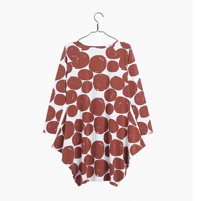 【60% OFF】From Finland PAPU KANTO DRESS, Log Pile  オーガニックコットン　Bark brown, White sand 大人サイズ