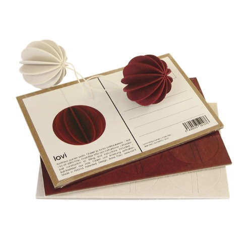 lovi オーナメントカード ALL（ボール） / ピンク / 4cm大 1個（プライウッド白樺）