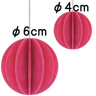 lovi オーナメントカード ALL（ボール） /ピンク/ 6cm大 1個（プライウッド白樺）