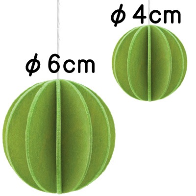 lovi オーナメントカード ALL（ボール） /グリーン/ 6cm大 1個（プライウッド白樺）