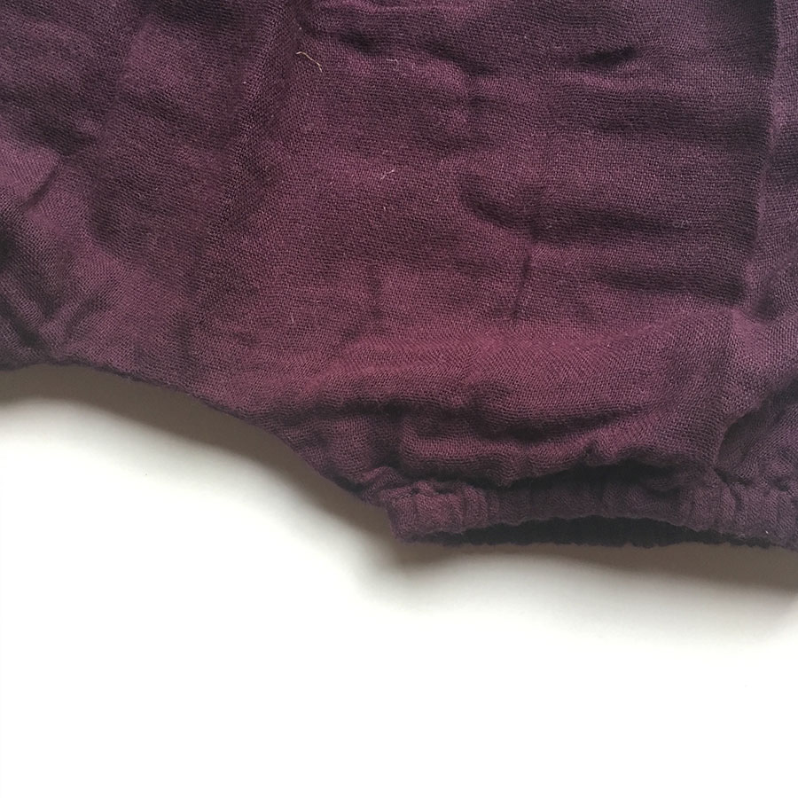 Numero 74 ヌメロ Emi Bloomer  ～6ヶ月/2歳ぐらいまで　ダブルガーゼブル ワインカラー by イタリア Sweet Aubergine [※1 クリックポスト可]　