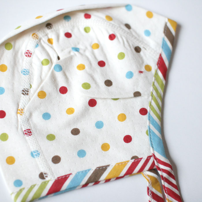 韓国子供服 WIDOGANIC  オーガニックコットン パイロットキャップ／マルチドット サイズS（生後半年から1歳ぐらい）