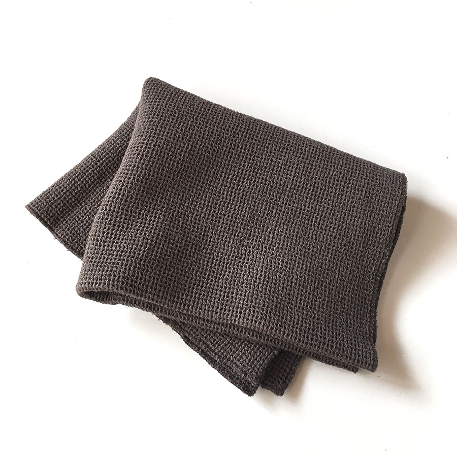 moumout' paris ムームーパリ　オエコテックス　ハニカム フェイスタオル towel in honeycomb CHARBON