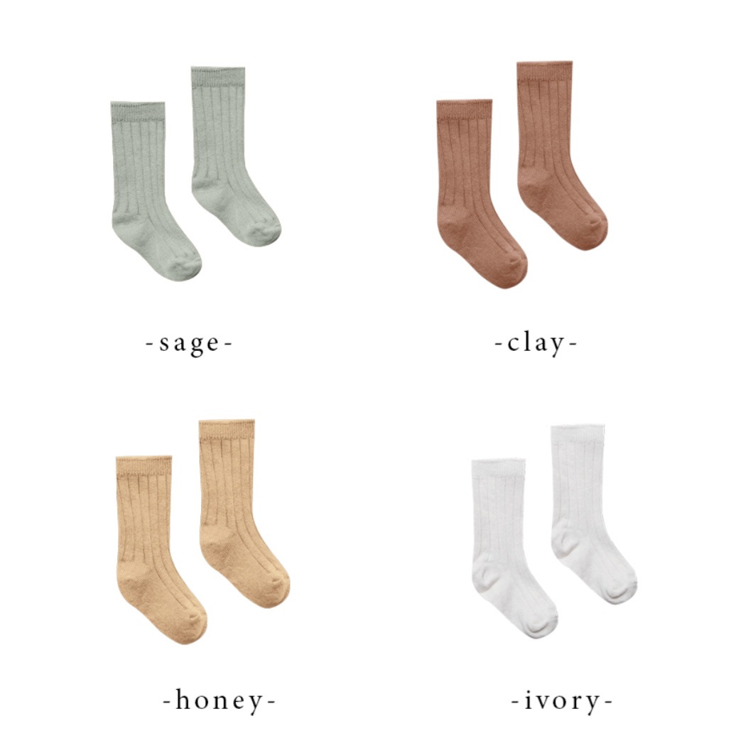 [40%off] Quincy Mae オーガニックリブニット Baby Socks 4足セット ご出産祝い　カラーC Quincy Mae\帽子・雑貨