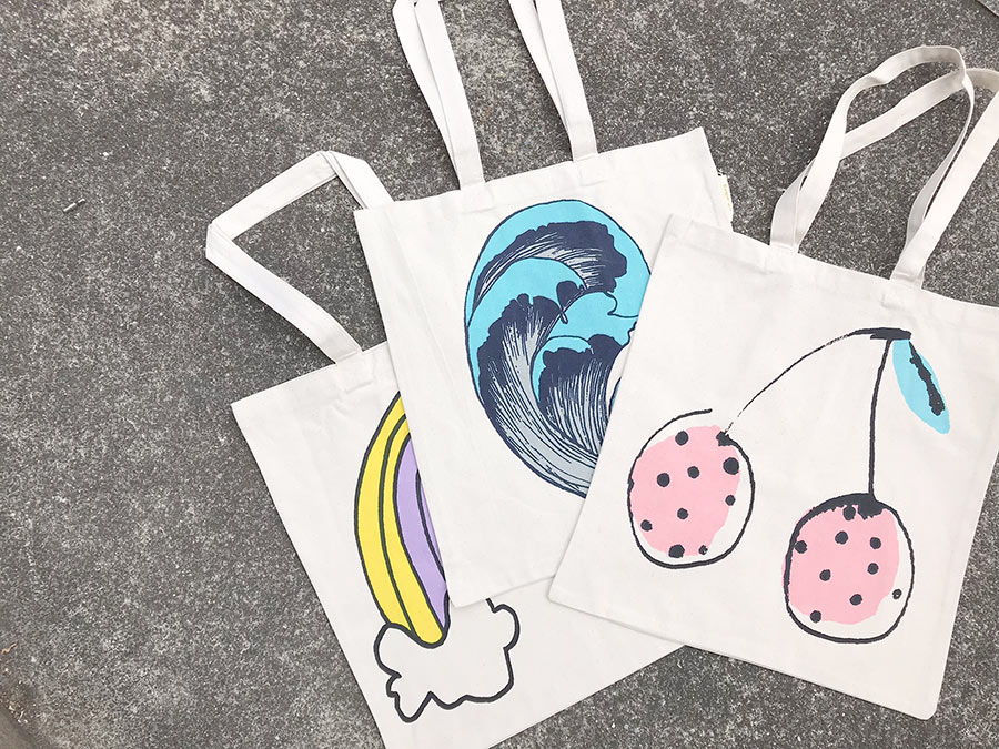 [50%off] From Denmark soft gallery Tote Bag Tote bag in organic cotton with cherry print 38 x 40cm　[※1 クリックポスト可]　