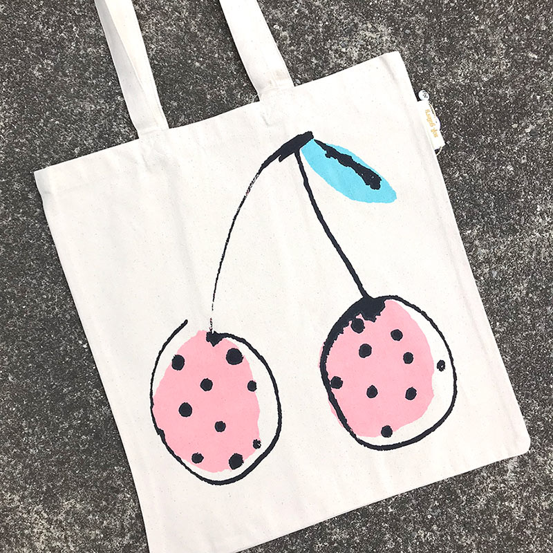 [50%off] From Denmark soft gallery Tote Bag Tote bag in organic cotton with cherry print 38 x 40cm　[※1 クリックポスト可]　