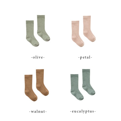 [40%off] Quincy Mae オーガニックリブニット Baby Socks 4足セット ご出産祝い　カラーB Quincy Mae\帽子・雑貨