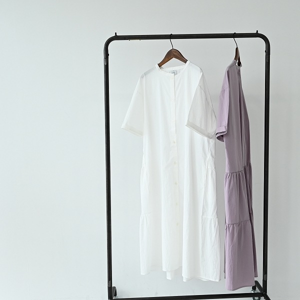 [60%OFF] undeny. ワッシャーブロード ティアードワンピース  1(140-150)/2(150-160)/F(大人0) WH/PU