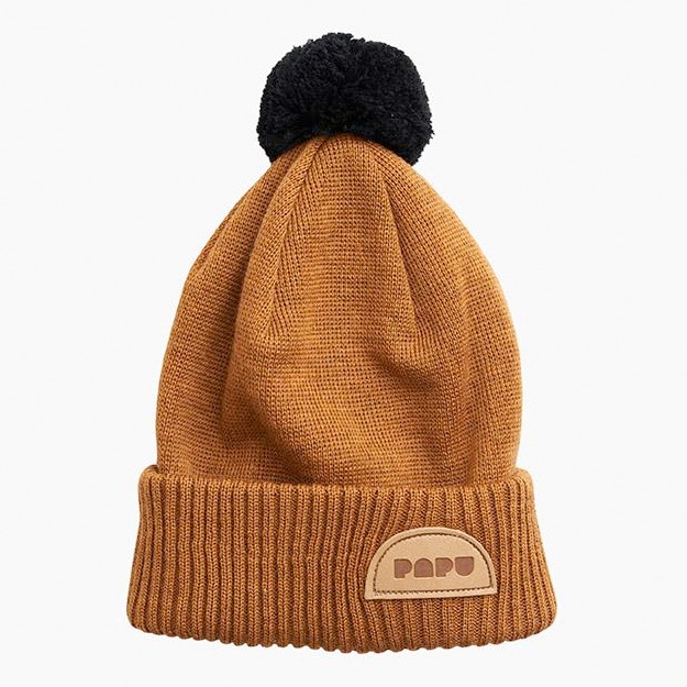 【60% OFF】From Finland PAPU APU POM POM WOOL BEANIE, Monkey Brown, Black  オーガニックコットン　新生児/48-50/51-53/54-56