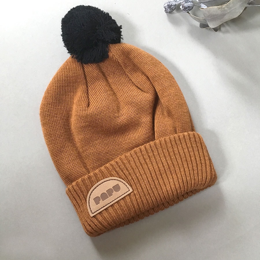 【60% OFF】From Finland PAPU APU POM POM WOOL BEANIE, Monkey Brown, Black  オーガニックコットン　新生児/48-50/51-53/54-56