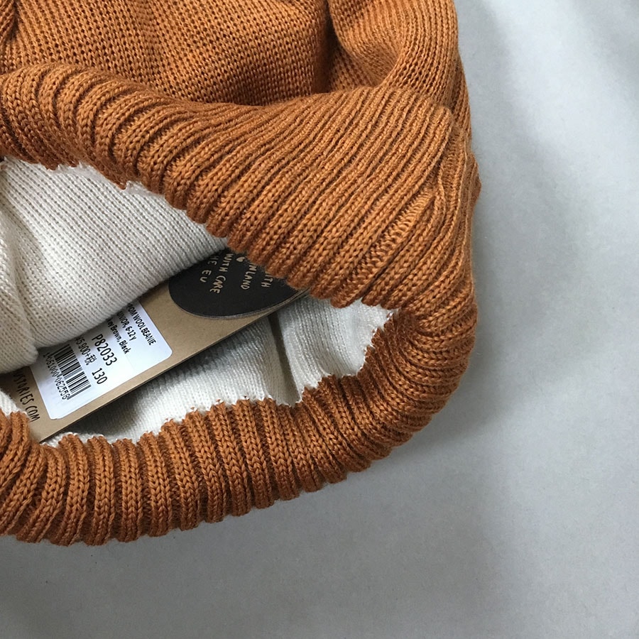 【60% OFF】From Finland PAPU APU POM POM WOOL BEANIE, Monkey Brown, Black  オーガニックコットン　新生児/48-50/51-53/54-56