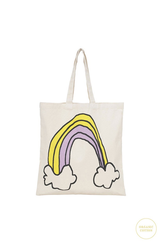 [50%off] From Denmark soft gallery Tote Bag Tote bag in organic cotton with rainbow print 38 x 40cm　[※1 クリックポスト可]　