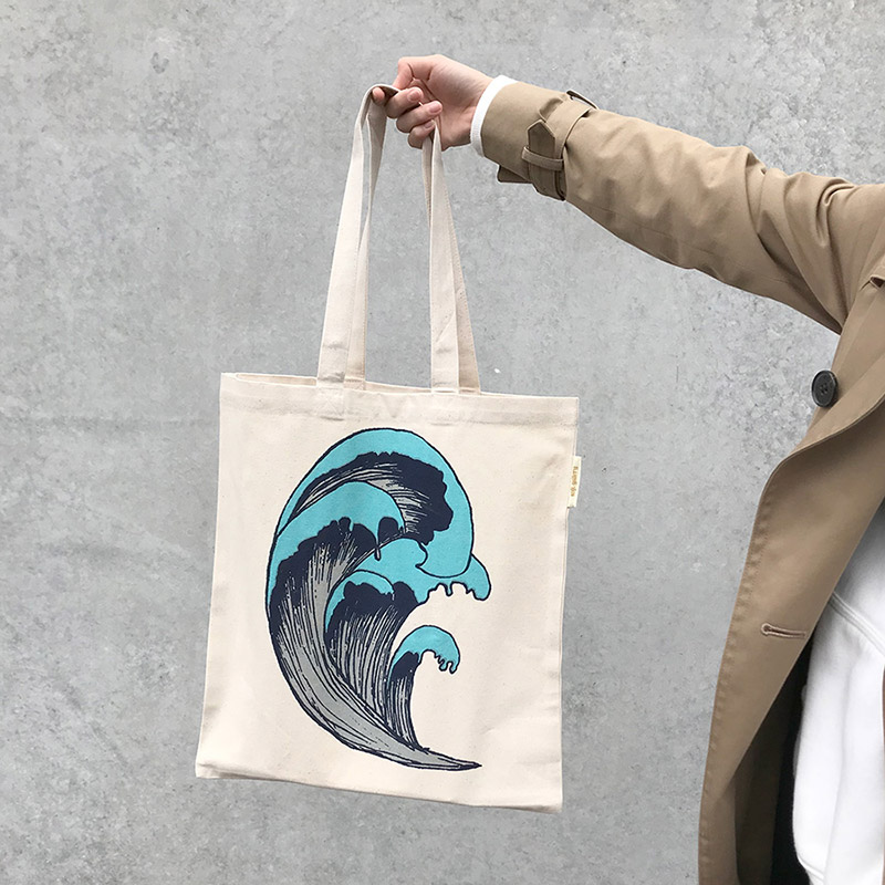 [50%off] From Denmark soft gallery Tote bag in organic cotton with wave print 38 x 40cm　[※1 クリックポスト可]　