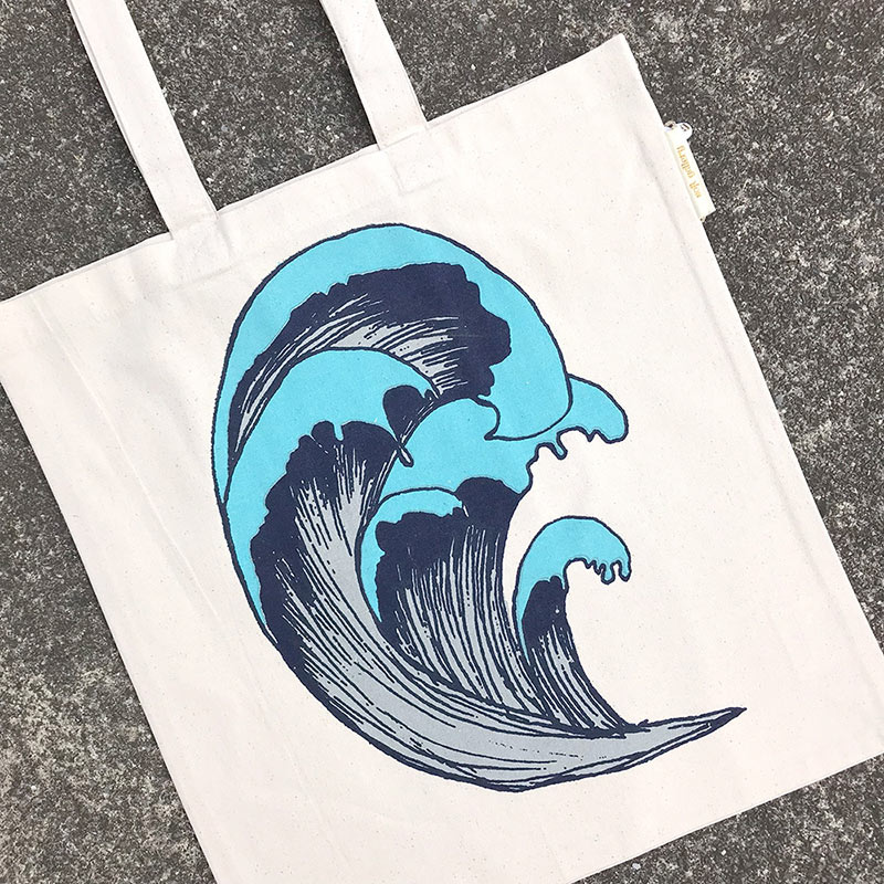 [50%off] From Denmark soft gallery Tote bag in organic cotton with wave print 38 x 40cm　[※1 クリックポスト可]　