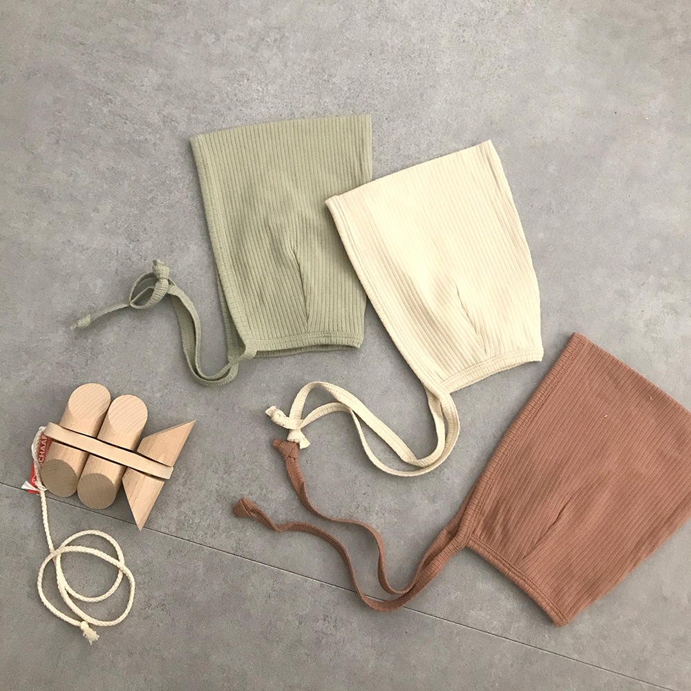 [30%off] Quincy Mae オーガニックコットン RIBBED PIXIE BONNET [ネコポス対応可] TERRACOTTA 6ヶ月 / 1歳