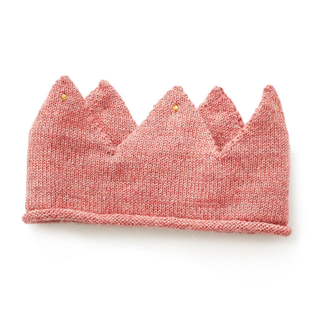 【50％再下】[※1 クリックポスト可]　oeuf ウフ WILD THINGS CROWN lt grey ニット王冠 冠型ニット帽 冠 クラウン ローズ 100％Baby Aloaca ハンドメイド