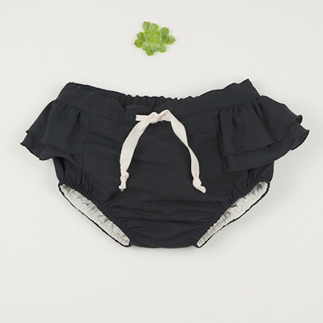 [50%off] From Spain Popelin Beige culotte with frills 70-80/80-90/90-100　　[※1 クリックポスト可]　black