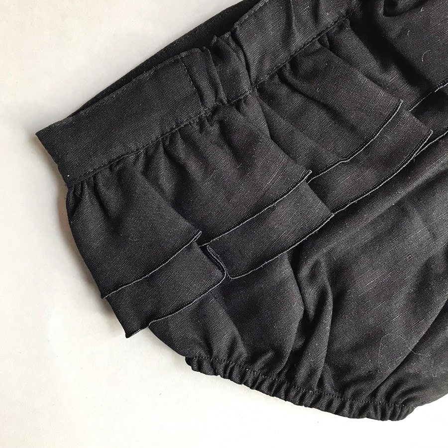 [50%off] From Spain Popelin Beige culotte with frills 70-80/80-90/90-100　　[※1 クリックポスト可]　black