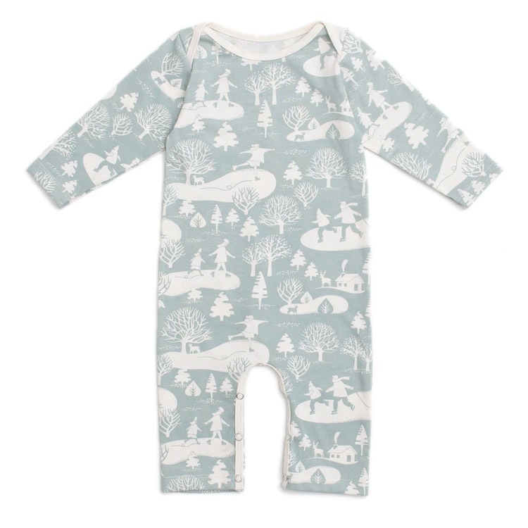 [50%OFF] From Brooklyn winter water factory Long Sleeve Romper - On The Ice Pale Blue ロンパース 70/80