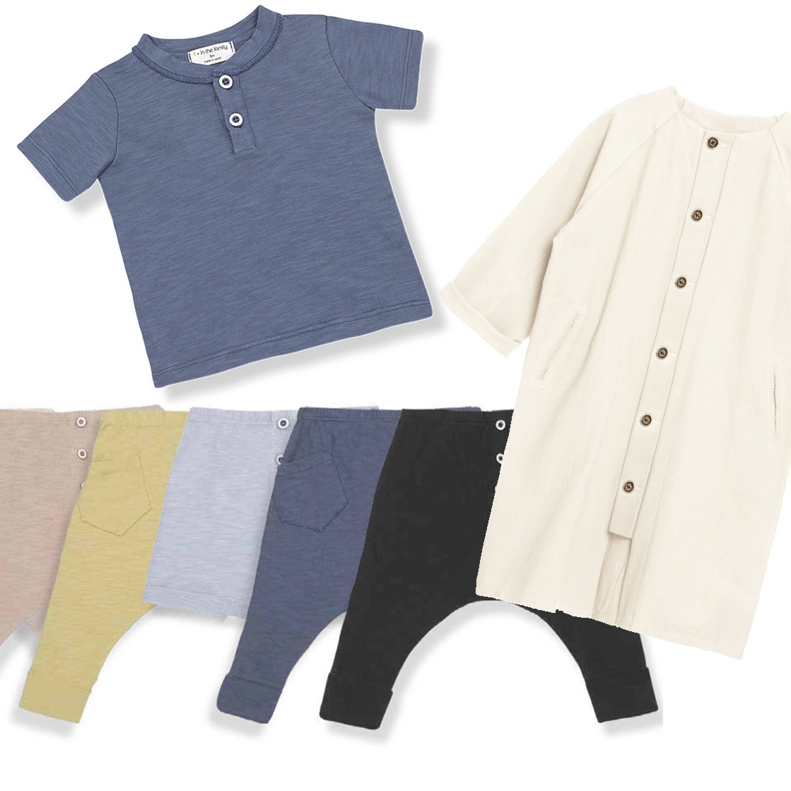 ［60%OFF］From spain 1+in the family XIMO 半袖カットソー 60-70/80/-/100　indigo