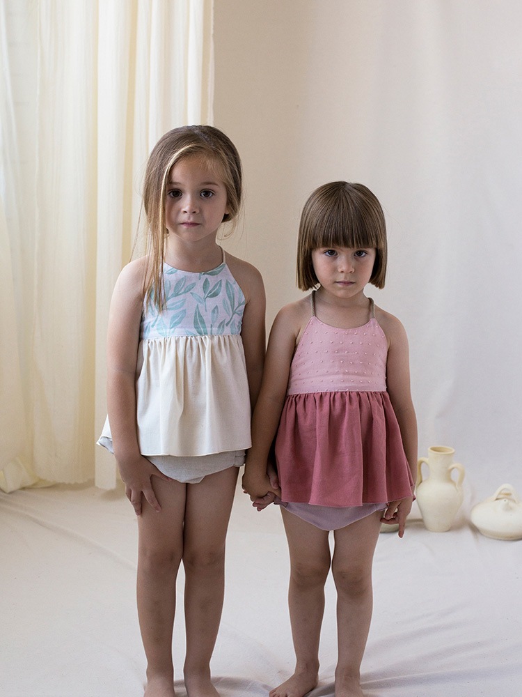 [50%off] From Spain Popelin Beige culotte with frills 70-80/80-90/90-100　　[※1 クリックポスト可]　Stone-coloured