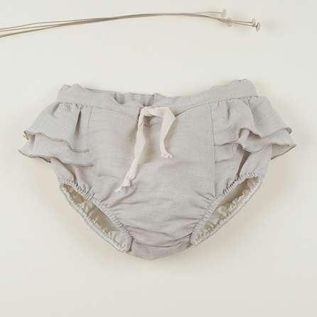 [50%off] From Spain Popelin Beige culotte with frills 70-80/80-90/90-100　　[※1 クリックポスト可]　Stone-coloured