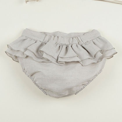 [50%off] From Spain Popelin Beige culotte with frills 70-80/80-90/90-100　　[※1 クリックポスト可]　Stone-coloured