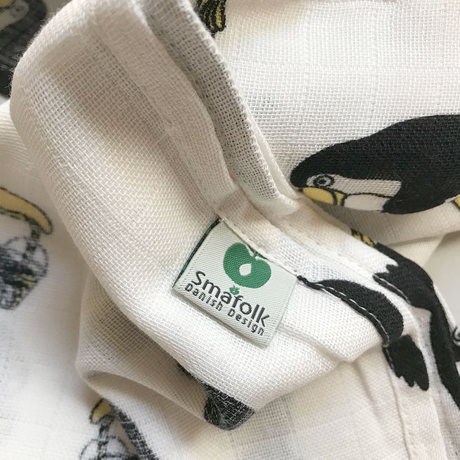 From Denmark Smafolk  大判Muslinfiltクロス 3枚セット　【クリックポスト可】 Oeco-tex Burpcloth with toucan 75×75cm お風呂上りやプールにも