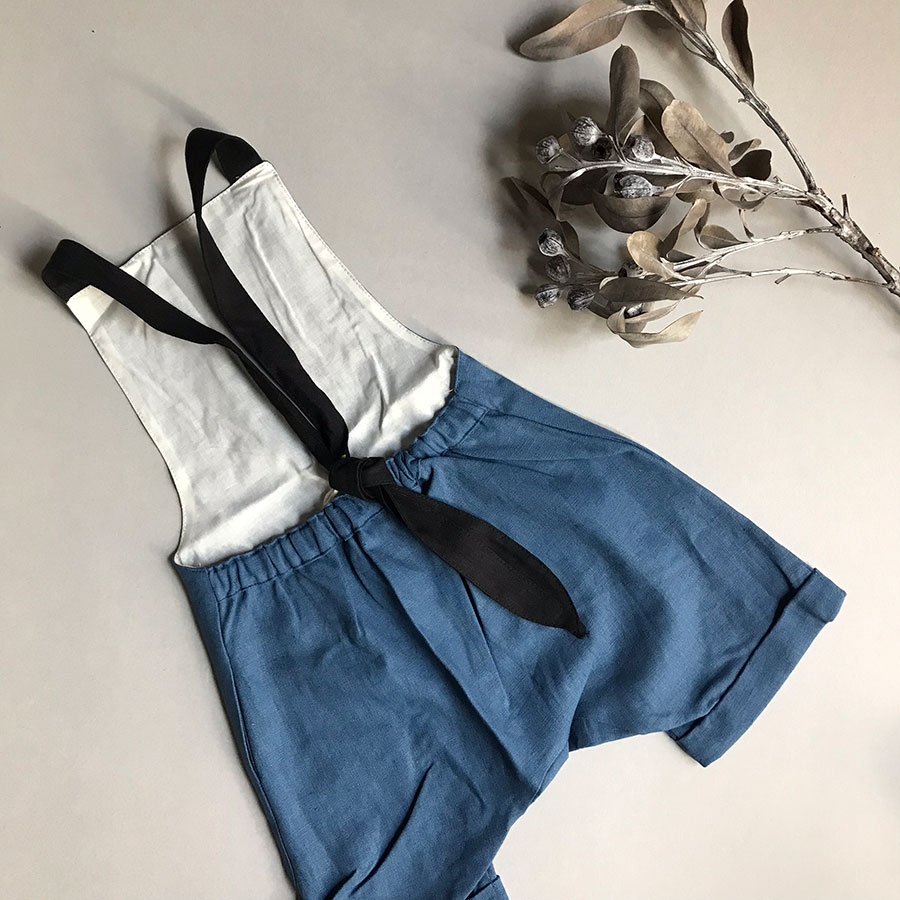 ［50%OFF］ From spain Popelin Mid-length blue jumpsuit 80-90/90-100/-/110-120/120-130/- blue