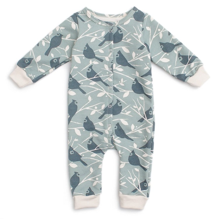 [50%OFF] From Brooklyn winter water factory French Terry Jumpsuit - Birds In the Trees Blue ロンパース 70/-