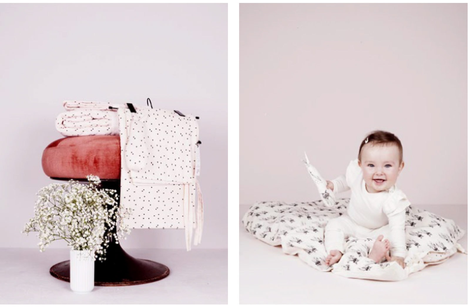 From Knast Baby Blanket Harlequin 90x115cm rose 中綿キルティングブランケット